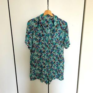 Floral Print Jumpsuit Zara S